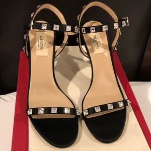Valentino rockstud satin sandal